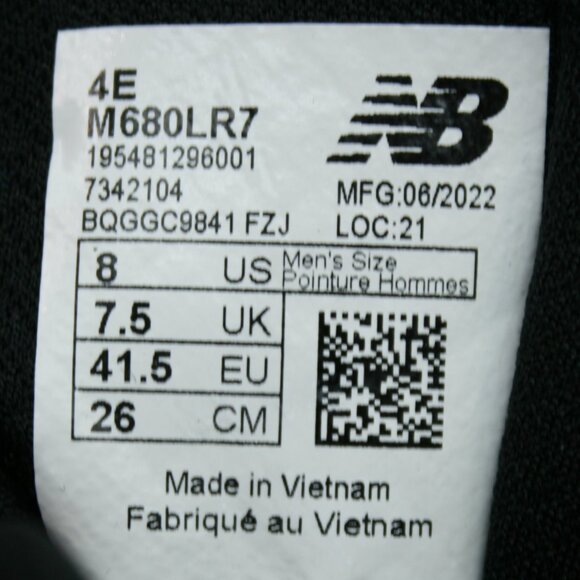 New Balance Mens 8 4E Extra Wide Fresh Foam 680 v7 Blue Running Sneakers M680LR7 - Picture 8 of 10